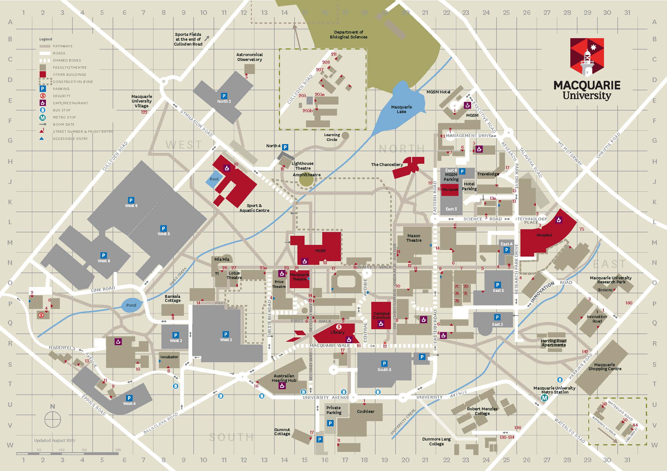 Map of Macquarie University campus