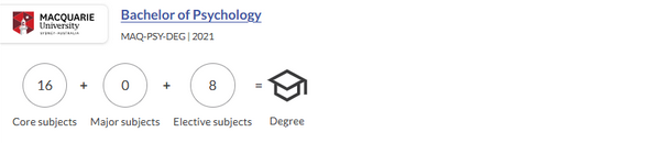 Image of screenshot from OUA hub showing degree structure