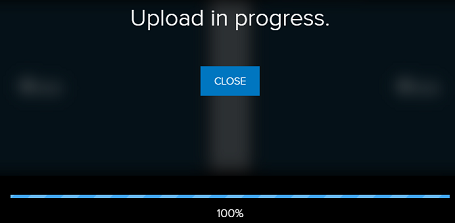 Screenshot of the upload progress screen