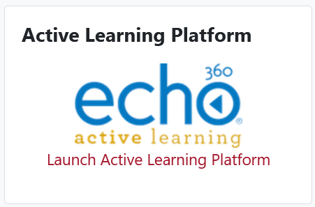 Screenshot of the echo360 active learning platform call to action button in iLearn