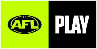 AFL Play in words on a black and green background