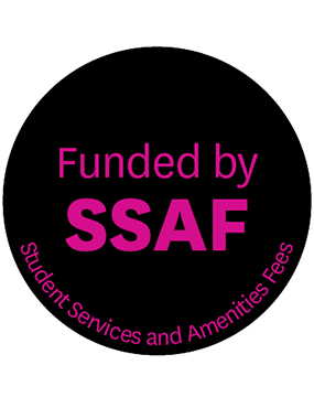 Text that reads Funded by SSAF Student Services and Amenities Fees